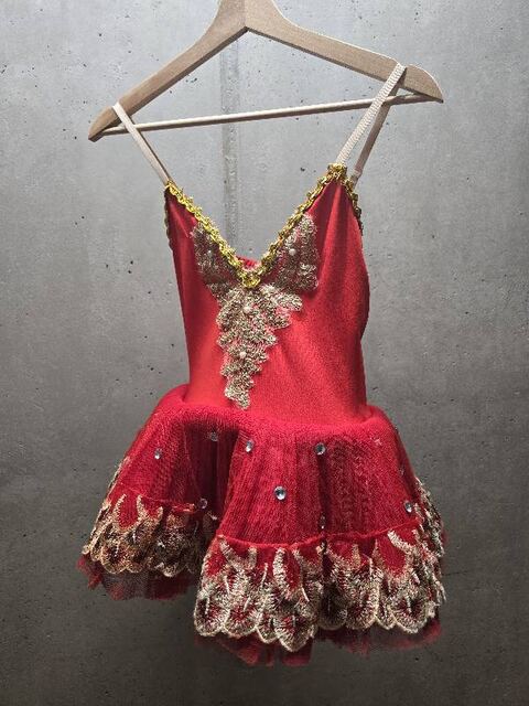 Déguisement Ballerine rouge et or