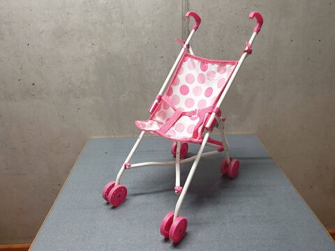 Poussette parapluie blanche/rose