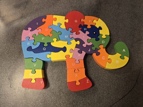 Puzzle chiffre-lettres éléphant